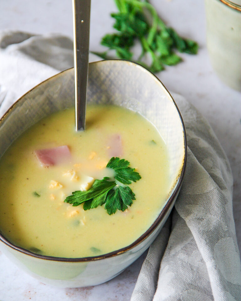 Romige aspergesoep met ham & ei Makkelijk basisrecept
